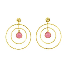 Fleur Pink Jade Earrings
