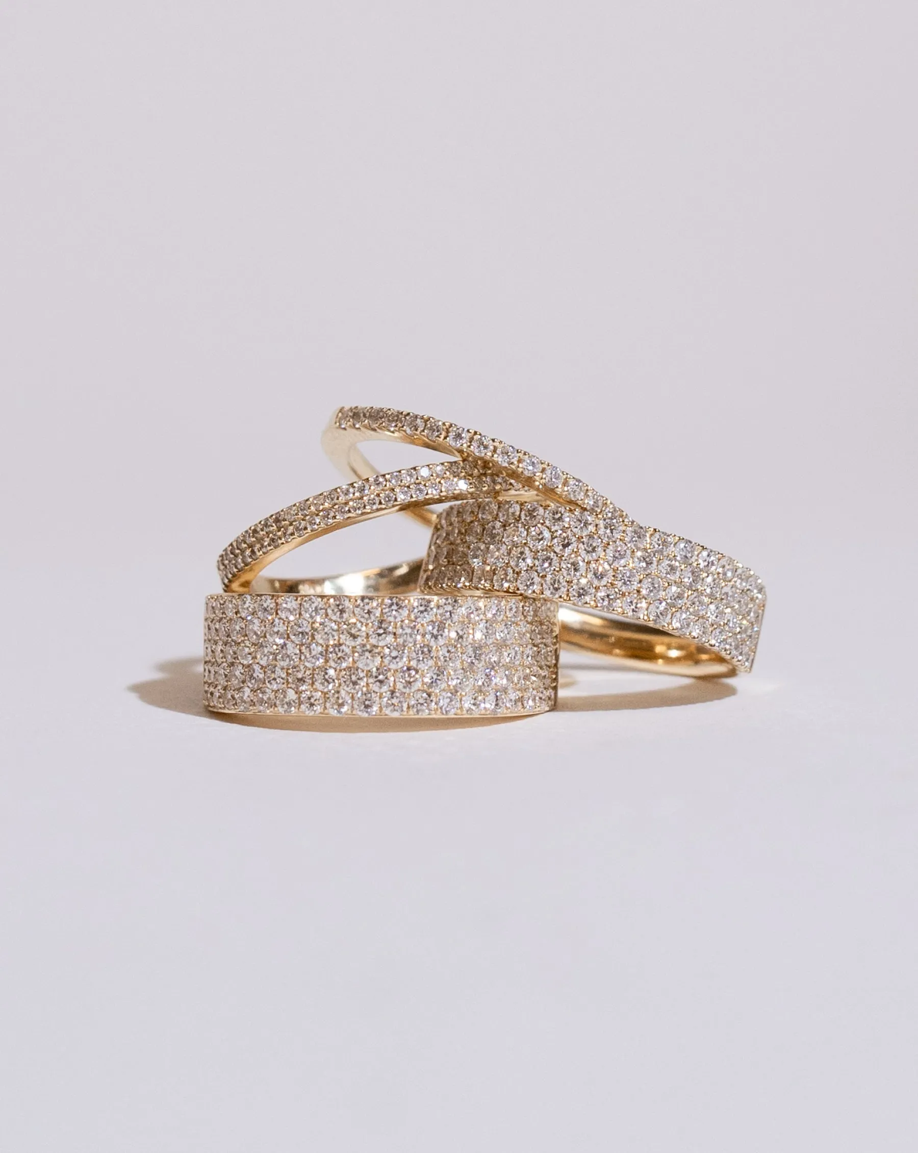 Four Row Stackable Pavé Ring