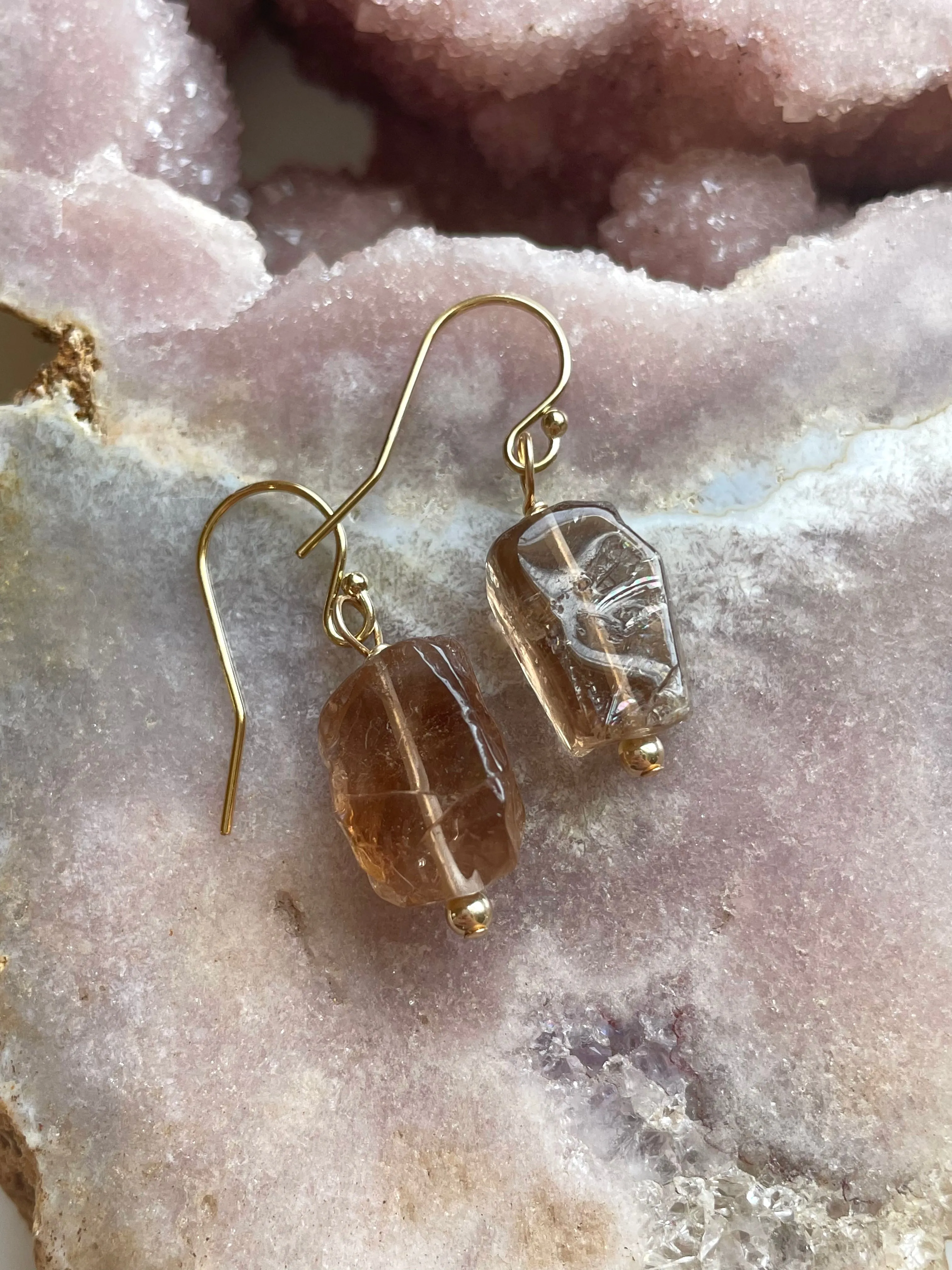 Genuine Imperial Topaz Earrings