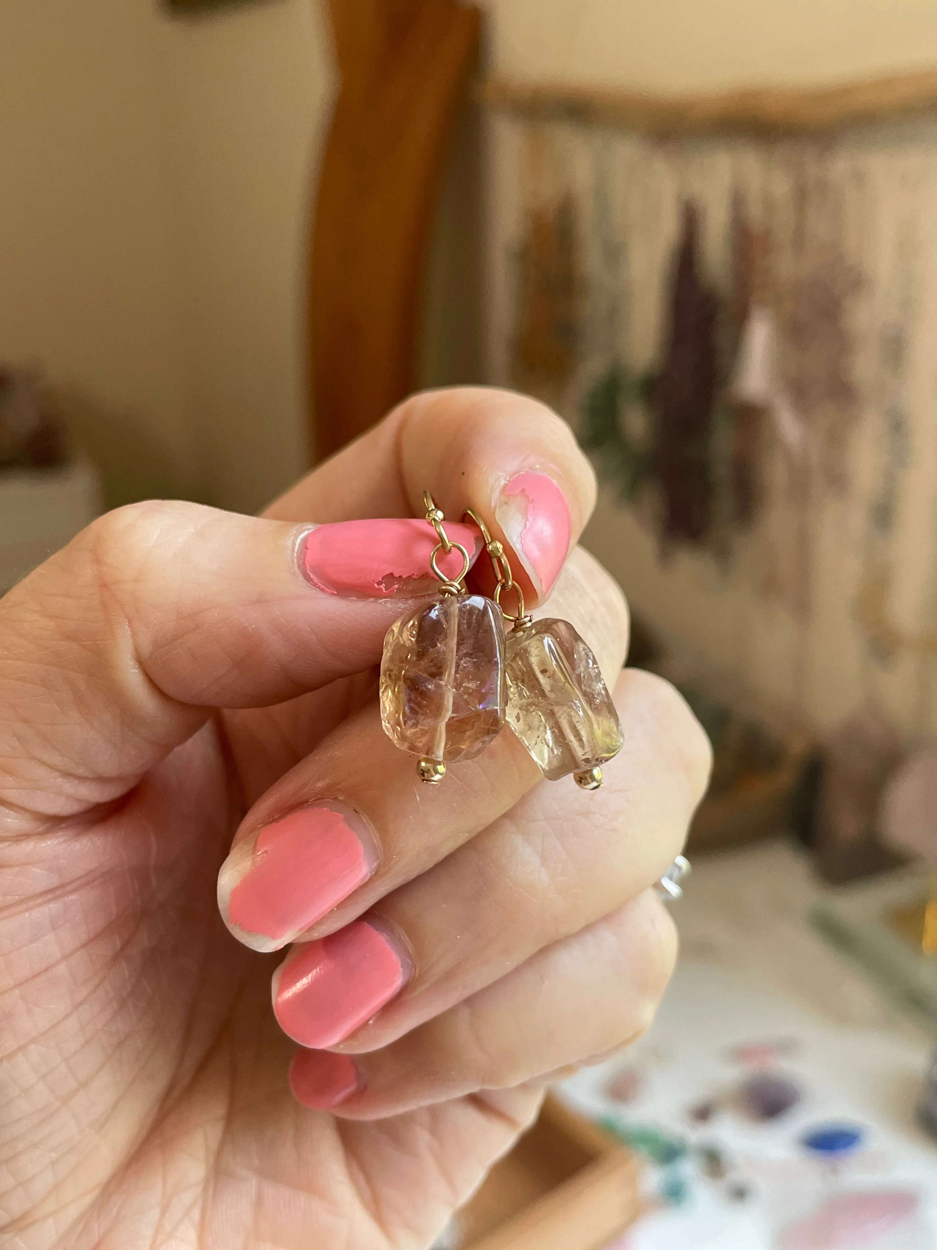Genuine Imperial Topaz Earrings