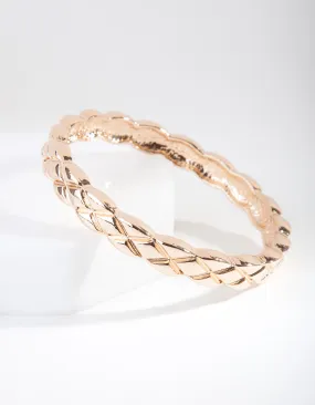 Gold Quilted Texture Bangle