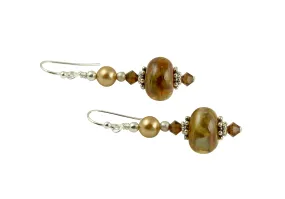 Golden Wonder Lampwork Bead Earrings