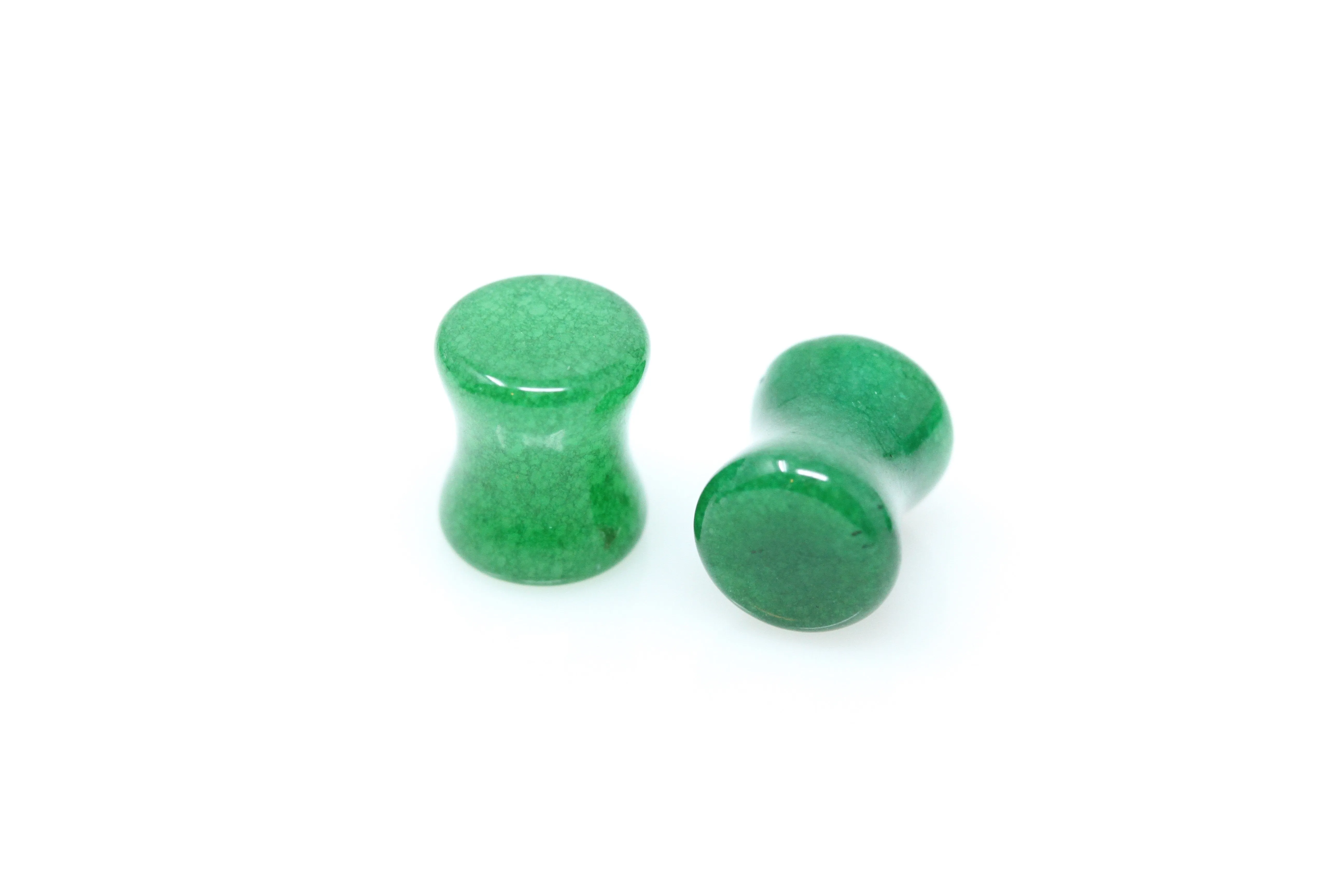 Green Jade Plugs for Stretched Ears (Pair) - PH143