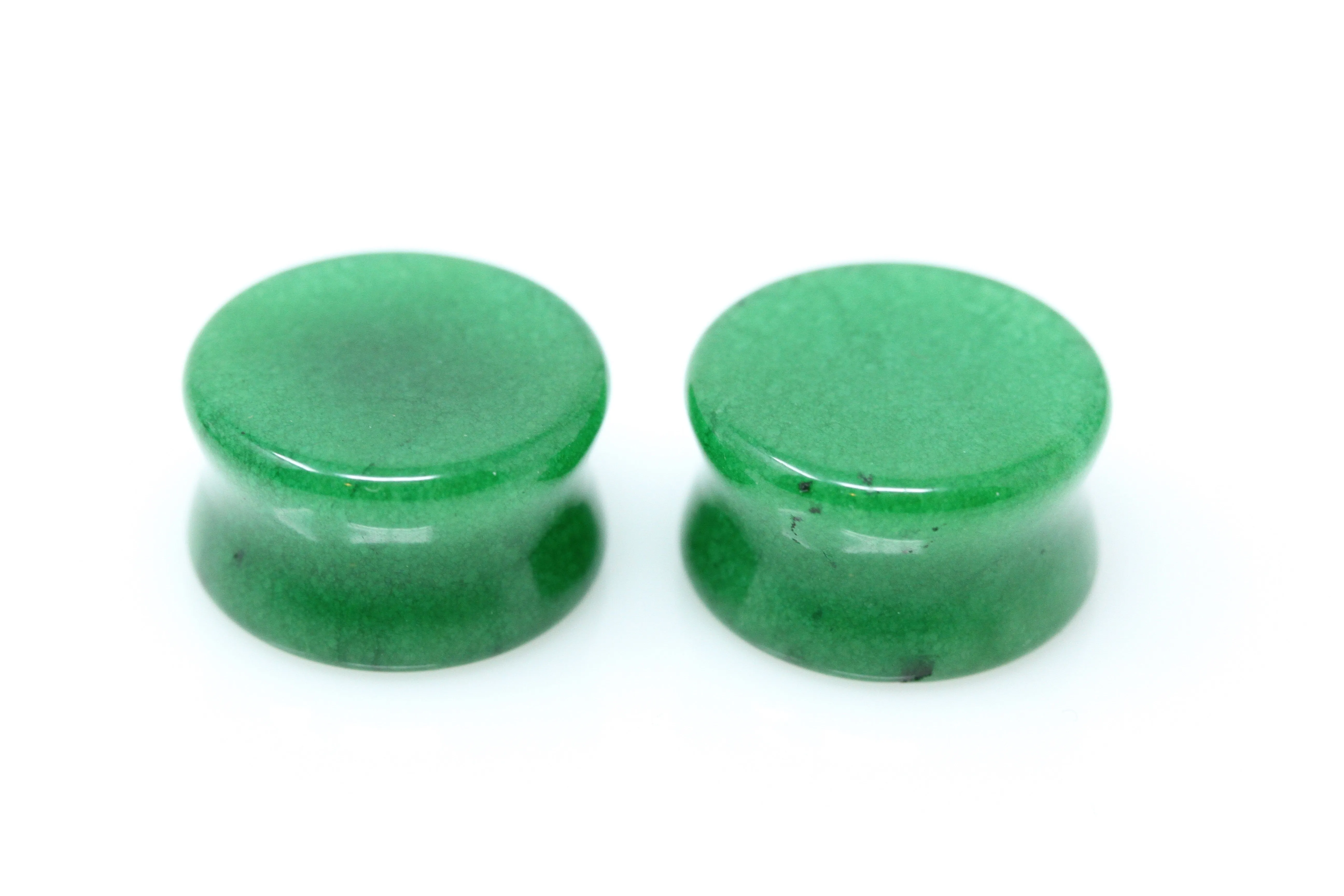 Green Jade Plugs for Stretched Ears (Pair) - PH143