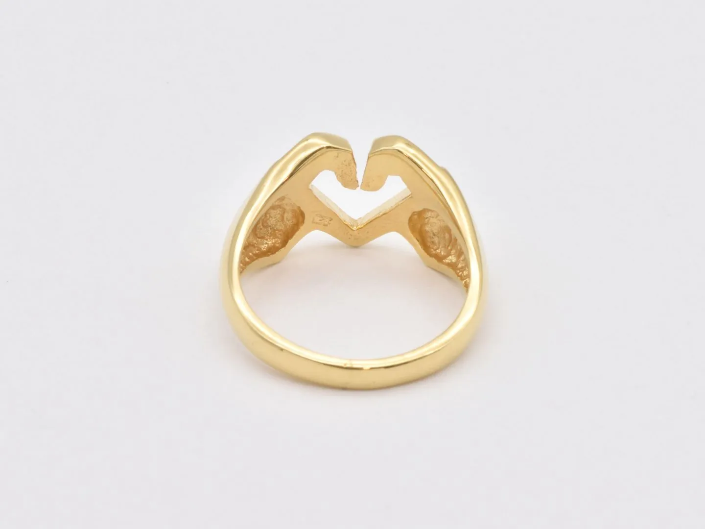 Hand Heart Ring - Gold Heart Ring, Hand Gesture Ring
