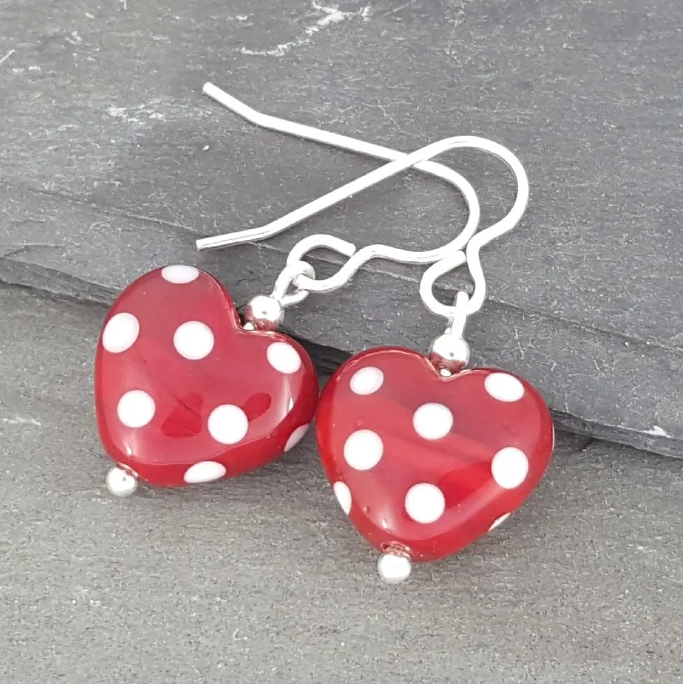 Heart Earrings - Polka Dotty Collection
