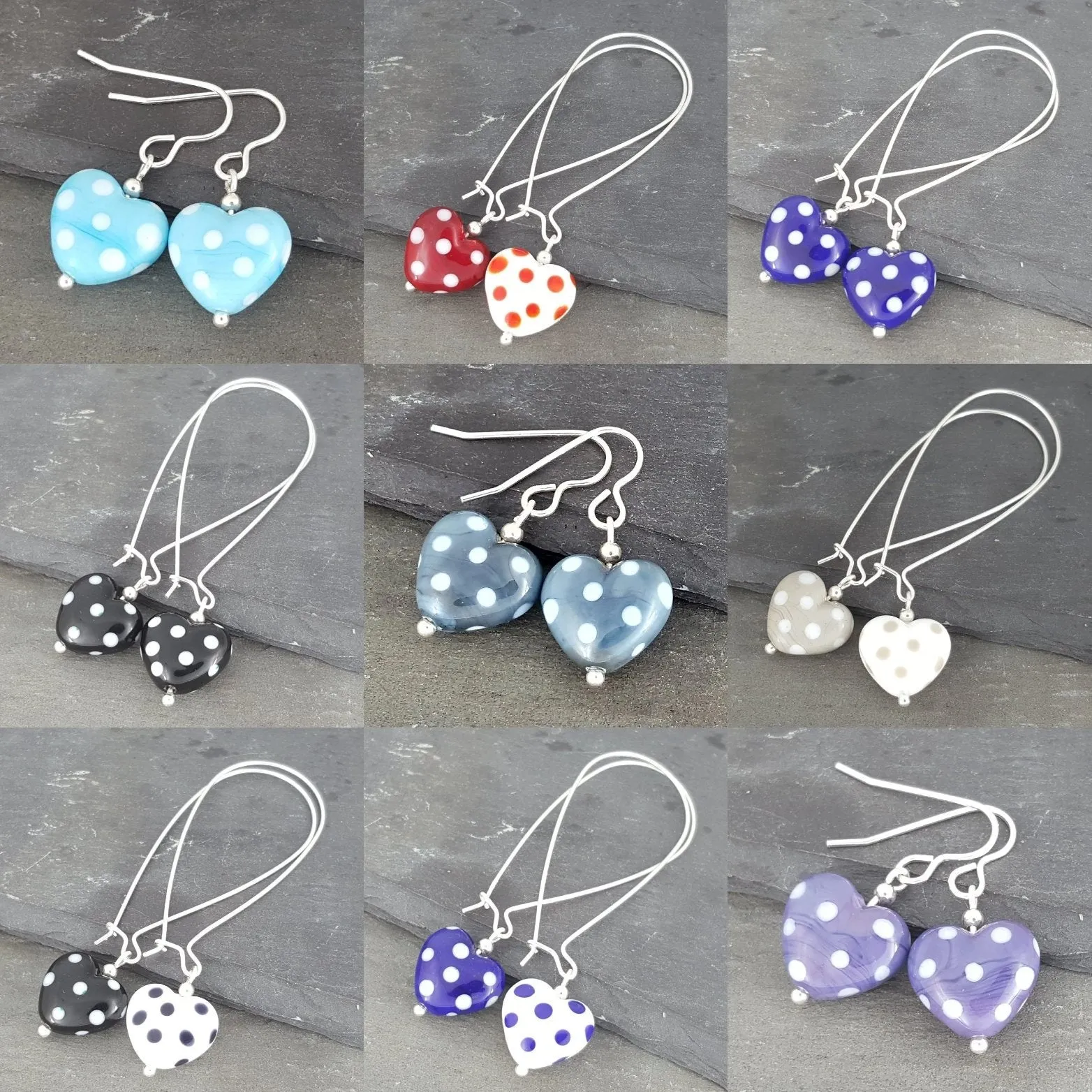 Heart Earrings - Polka Dotty Collection