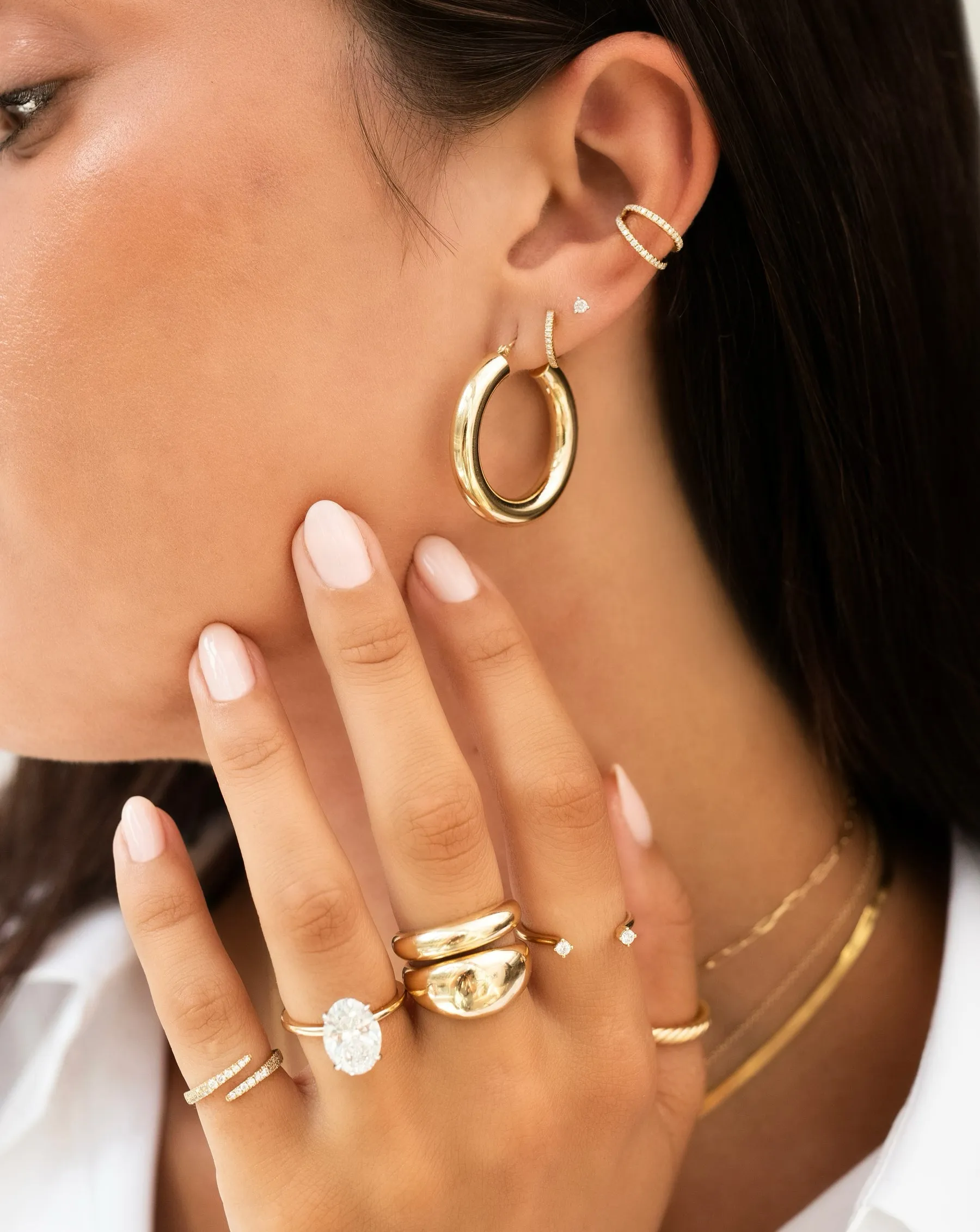 Jumbo Gold Cloud Ring