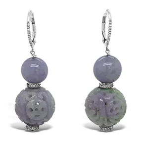 Lavender Jade Dangle Earrings