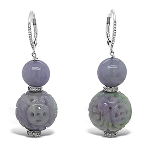 Lavender Jade Dangle Earrings