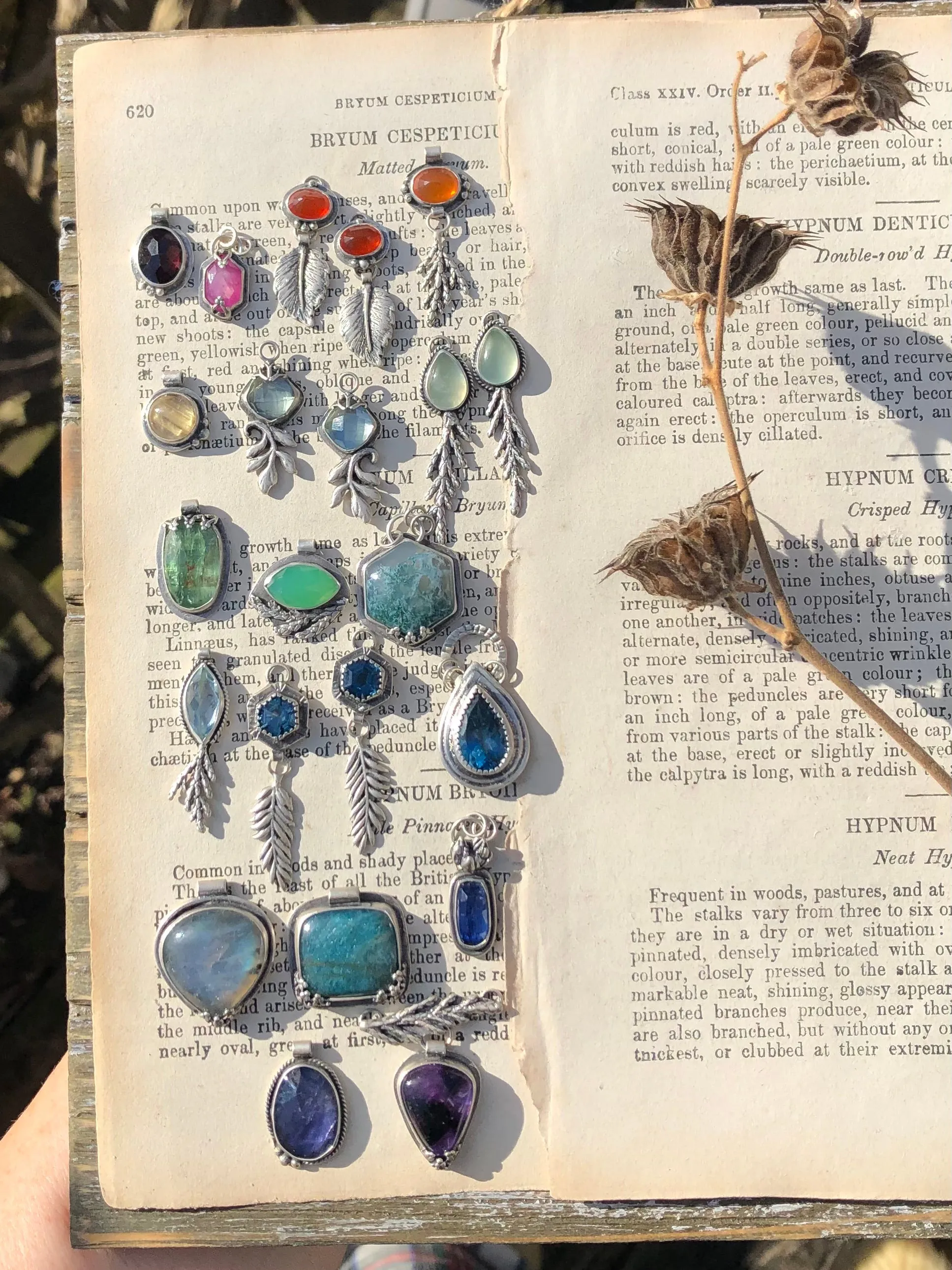 London Blue Topaz Hexagon Fern Earrings