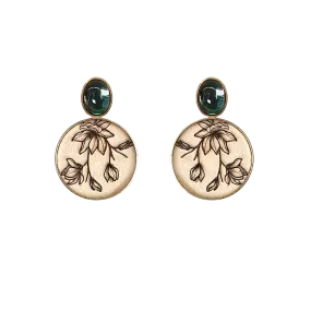 Magnolia & Blue Topaz Earrings