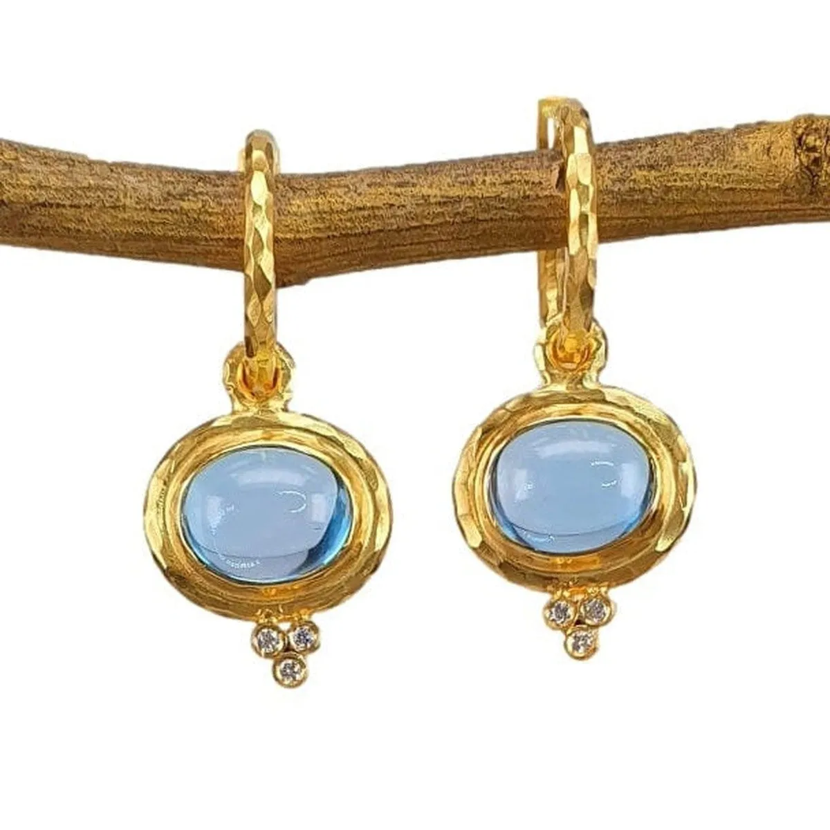 Marika Blue Topaz & Diamond 14k Gold Earrings - M8898