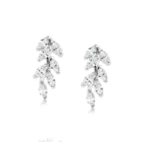 Marquise drop earrings with 1.4 carats* of diamond simulants in 10 carat white gold