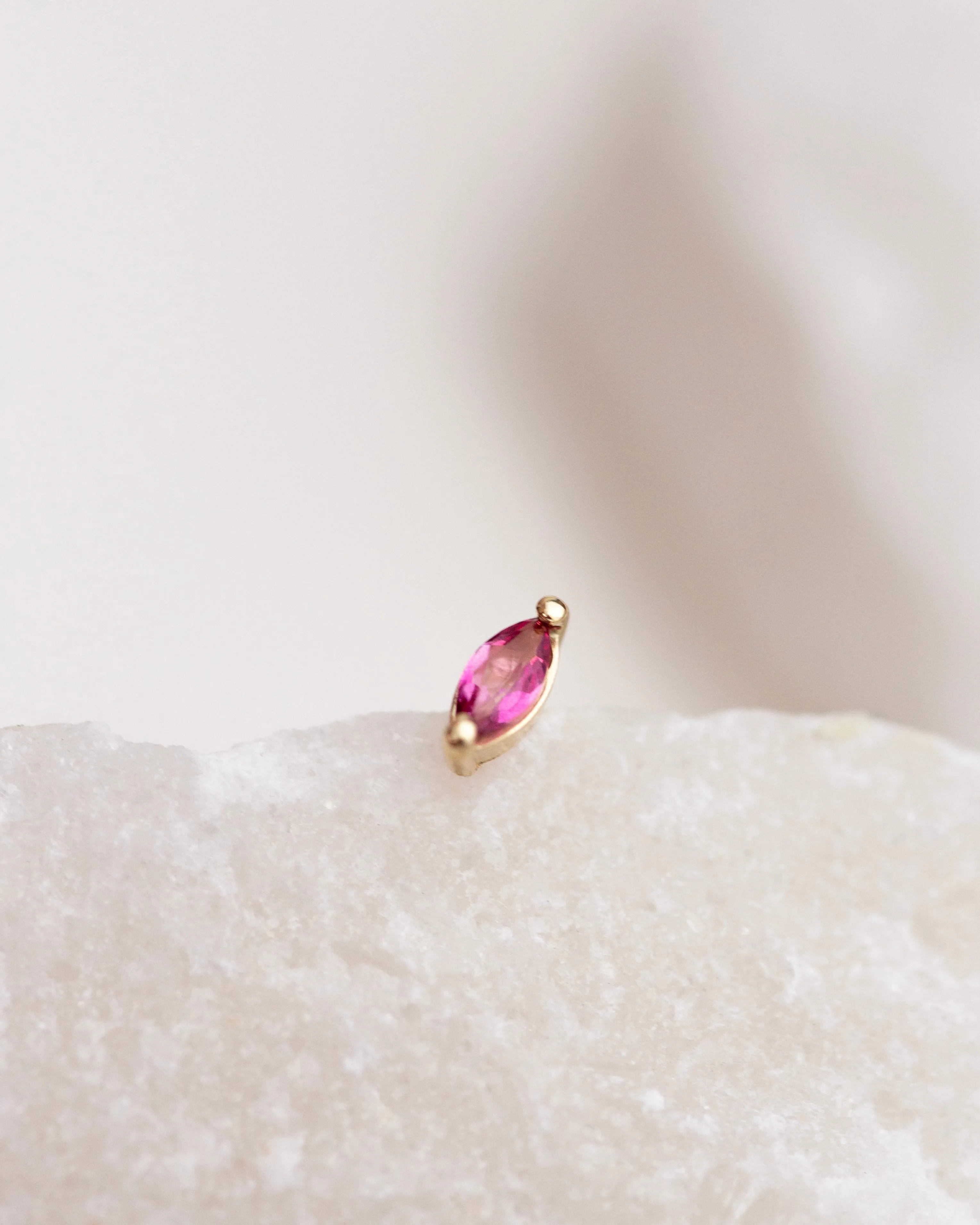 Marquise stud with ball screw backing