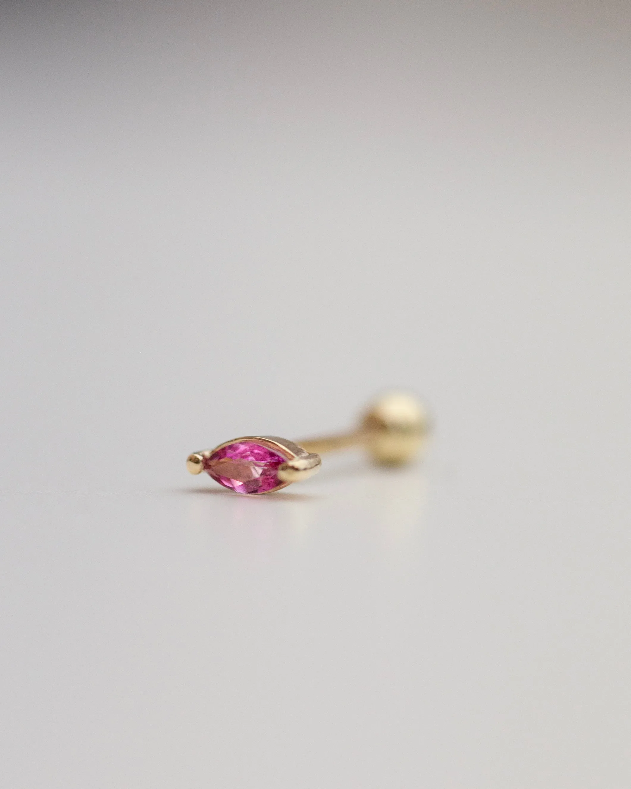 Marquise stud with ball screw backing