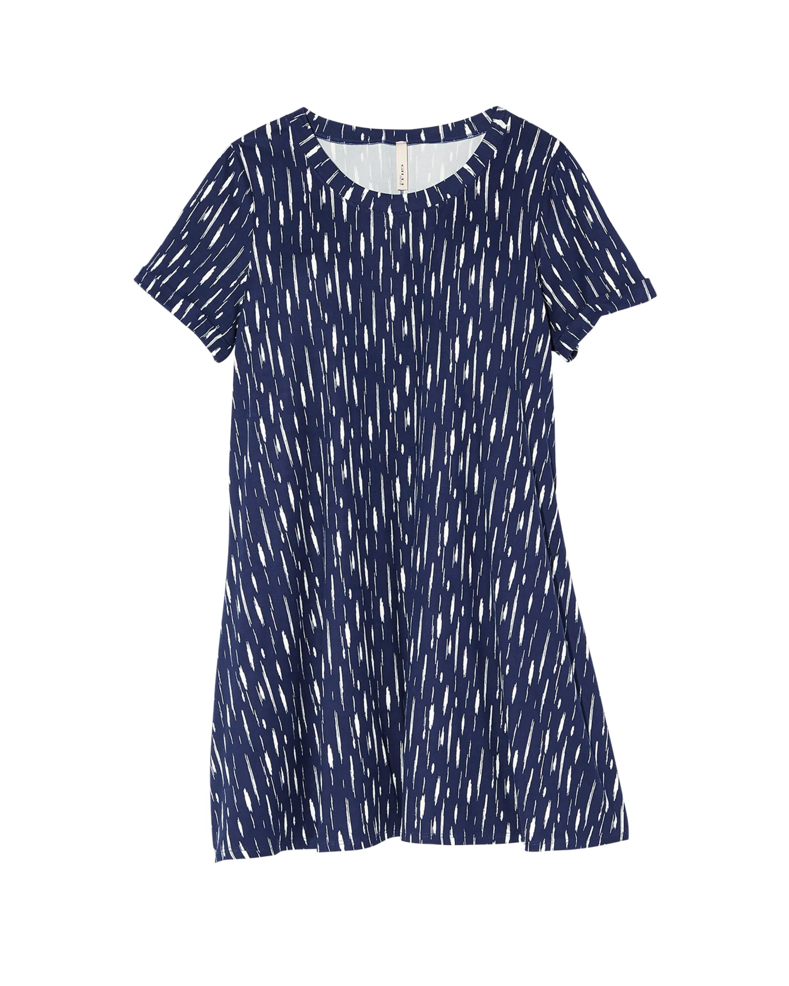 Melia Short Sleeve Swing Dress | Navy / White