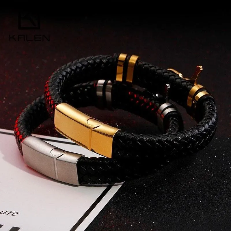 Men's Cross Bracelet <br> Leather Crucifix