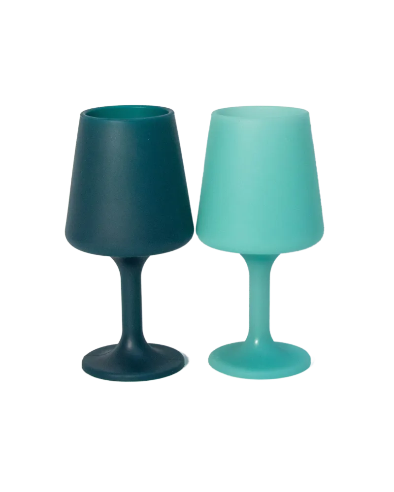 Mist   Ink Silicone Unbreakable Wine Glasses - Set of 2