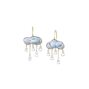 Monsoon Earrings with Grey Pearls