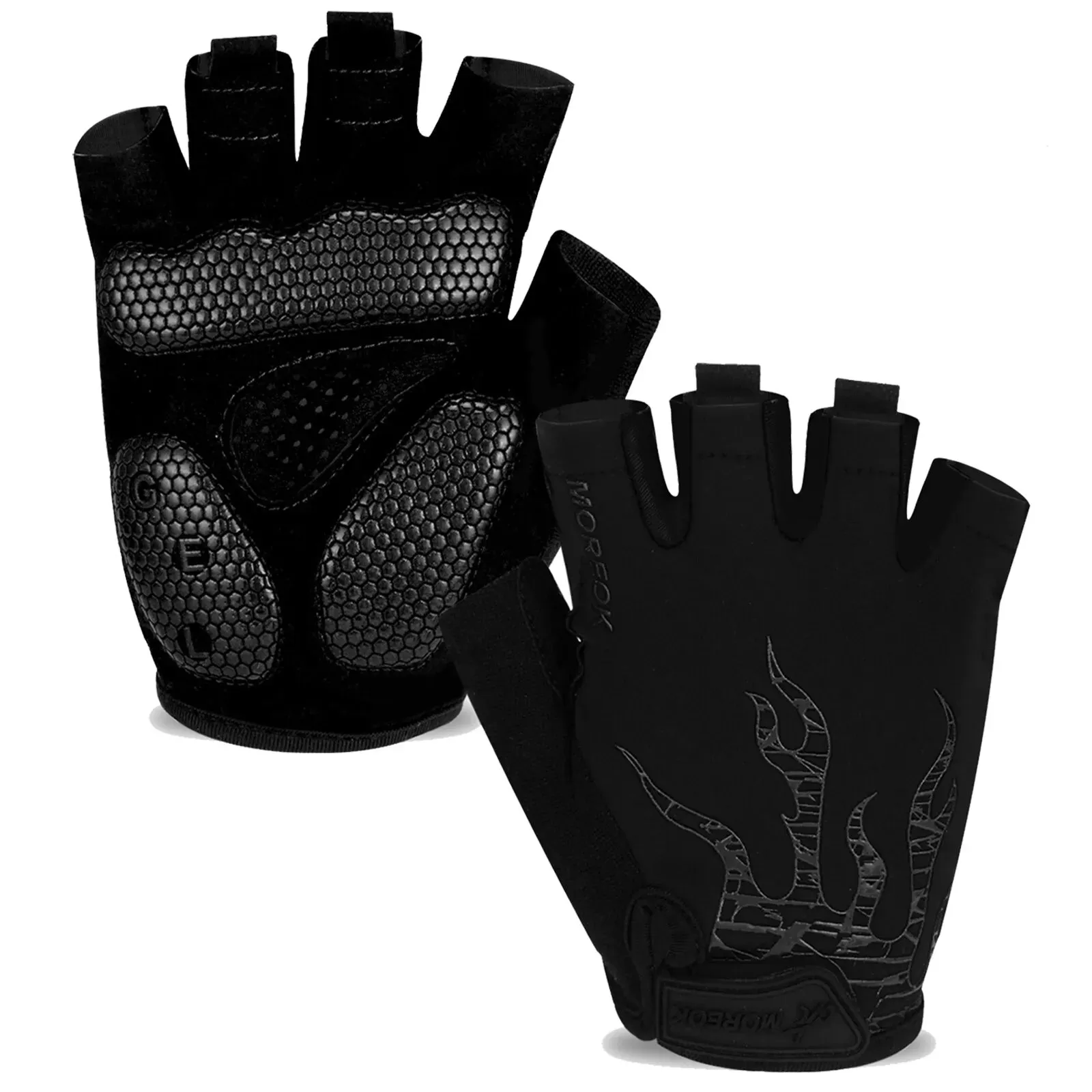 MOREOK Bike Gloves 5MM SBR Pads Mountain Bike Gloves Breathable Bicycle Gloves Non-slip Road Biking Cycling Gloves for Men Women