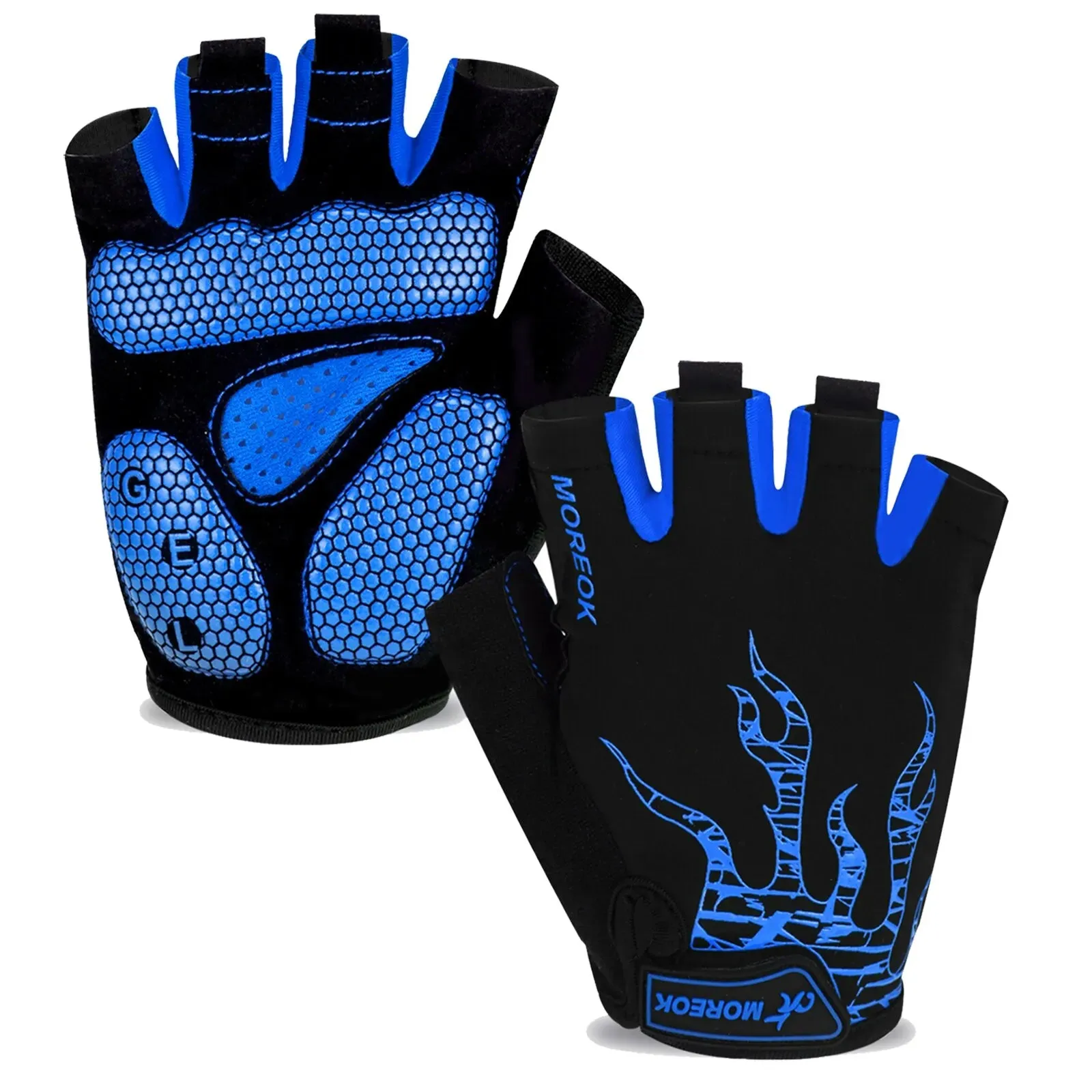 MOREOK Bike Gloves 5MM SBR Pads Mountain Bike Gloves Breathable Bicycle Gloves Non-slip Road Biking Cycling Gloves for Men Women