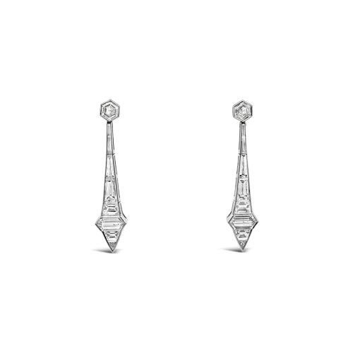 Multi-shape Diamond Dangle Earrings