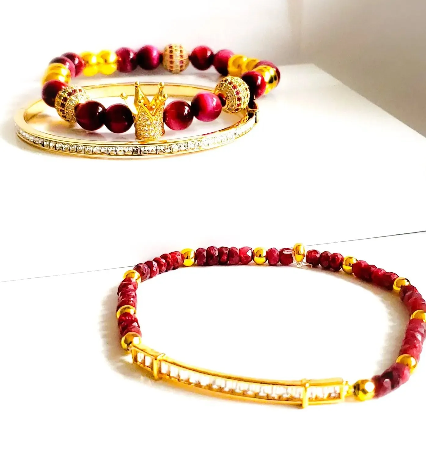 My " Ruby" Crown Bracelet Set