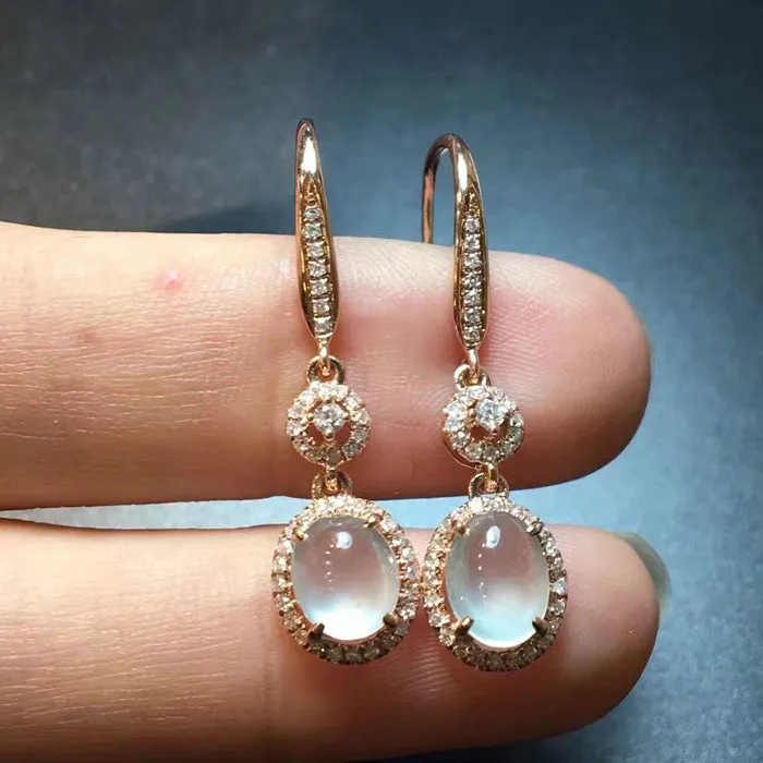 Natural Jade Earrings Jadeite Earrings NEG78