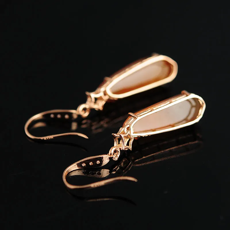Natural Jade Earrings Jadeite Gold Earrings EG36