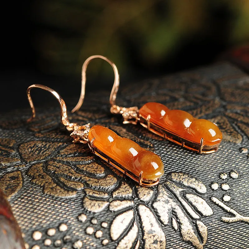 Natural Jade Earrings Jadeite Gold Earrings EG36