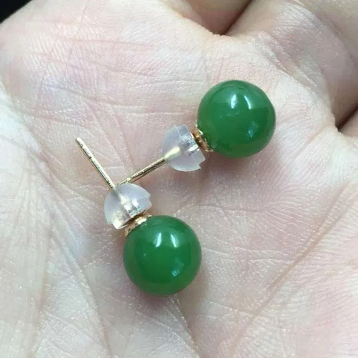 Natural Jade Earrings Nephrite Earrings NEG101