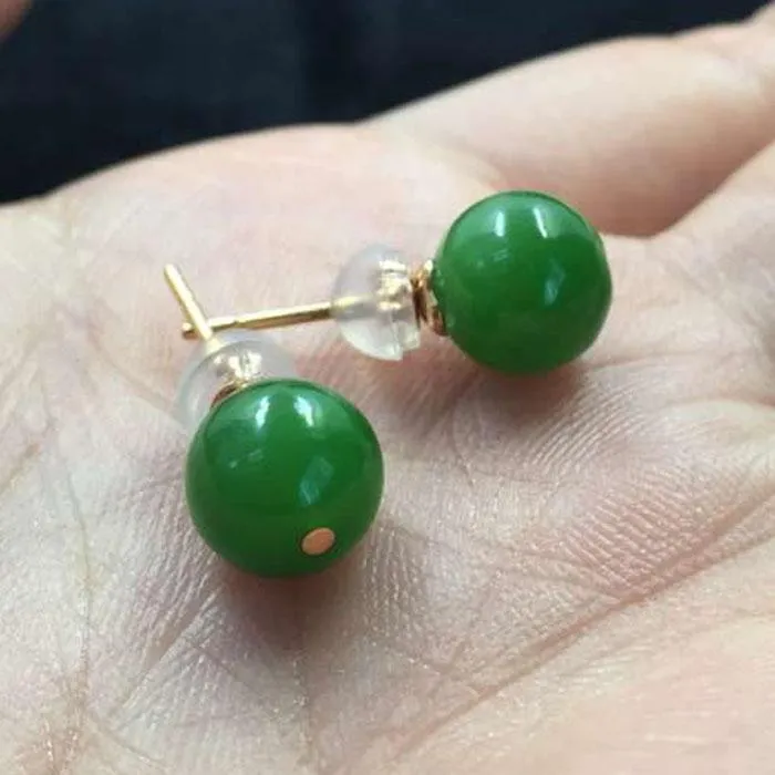 Natural Jade Earrings Nephrite Earrings NEG101