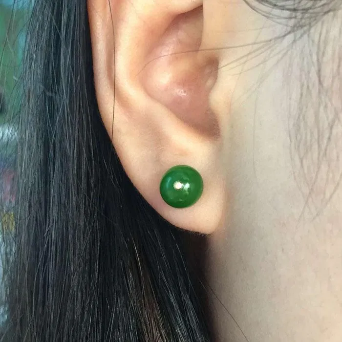Natural Jade Earrings Nephrite Earrings NEG101