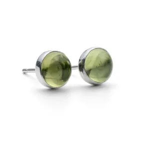 Nebula Peridot 6mm Stud Earrings