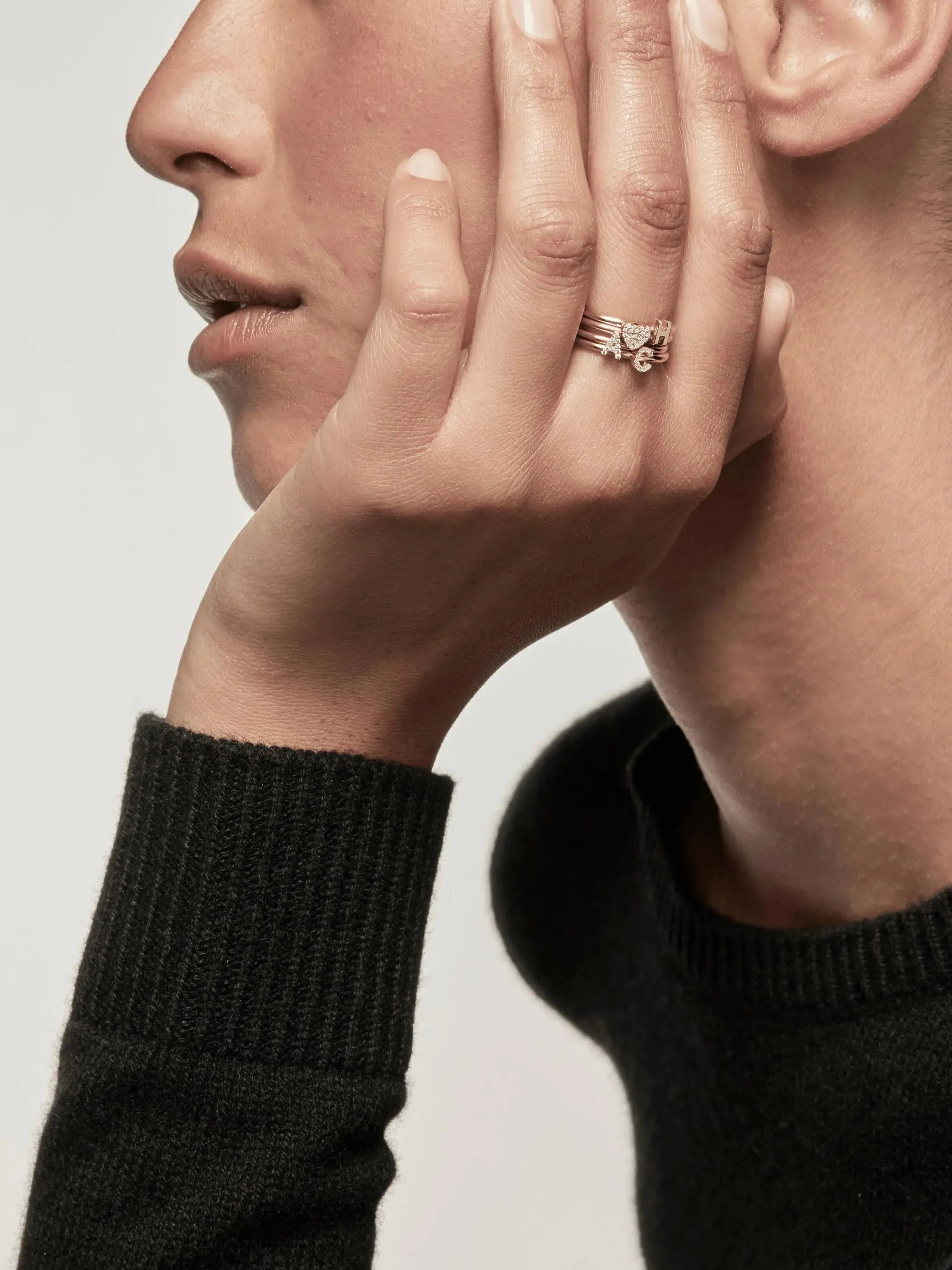 One Stackable Diamond Letter Ring