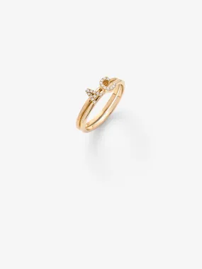 One Stackable Diamond Letter Ring