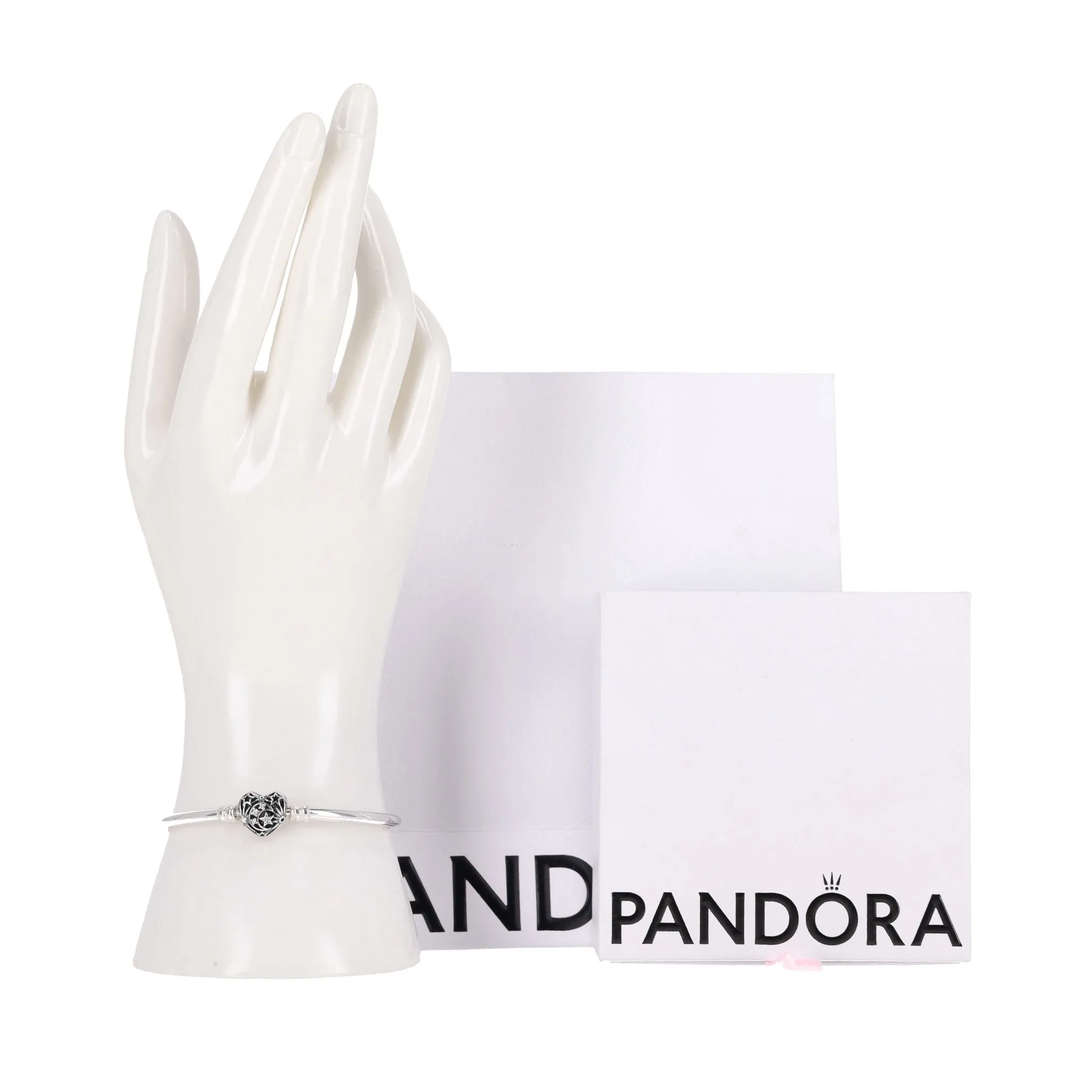Pandora Sterling Silver Celestial Heart Clasp Bangle