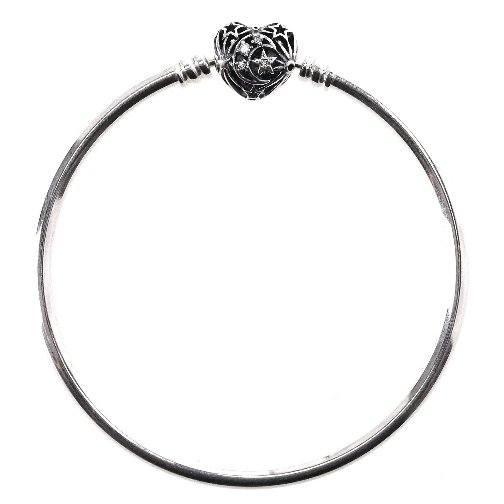 Pandora Sterling Silver Celestial Heart Clasp Bangle