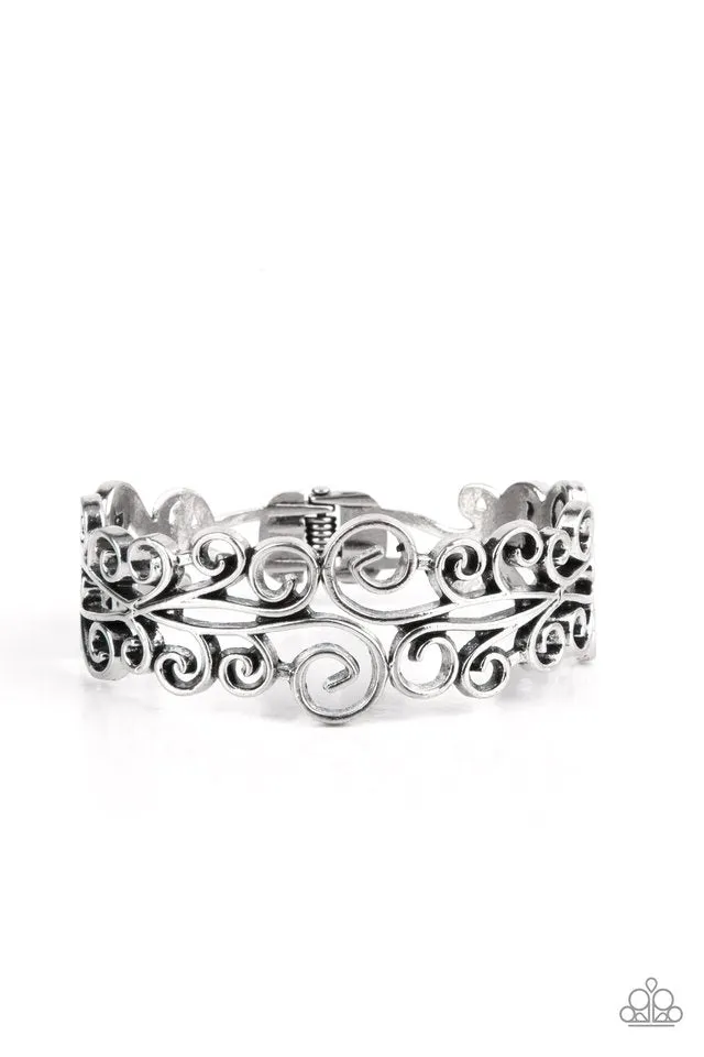 Paparazzi Bracelet ~ Dressed to FRILL - Silver