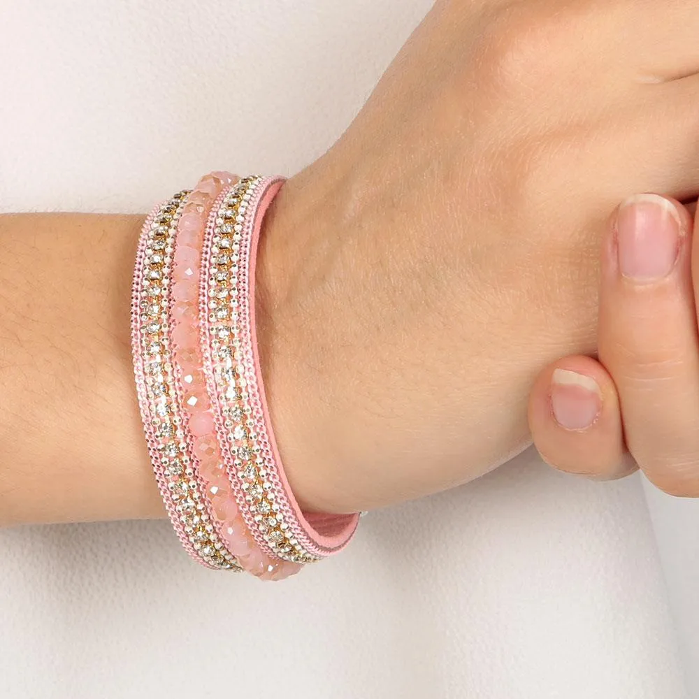 Pastel Pink Colour Wrap Bracelet