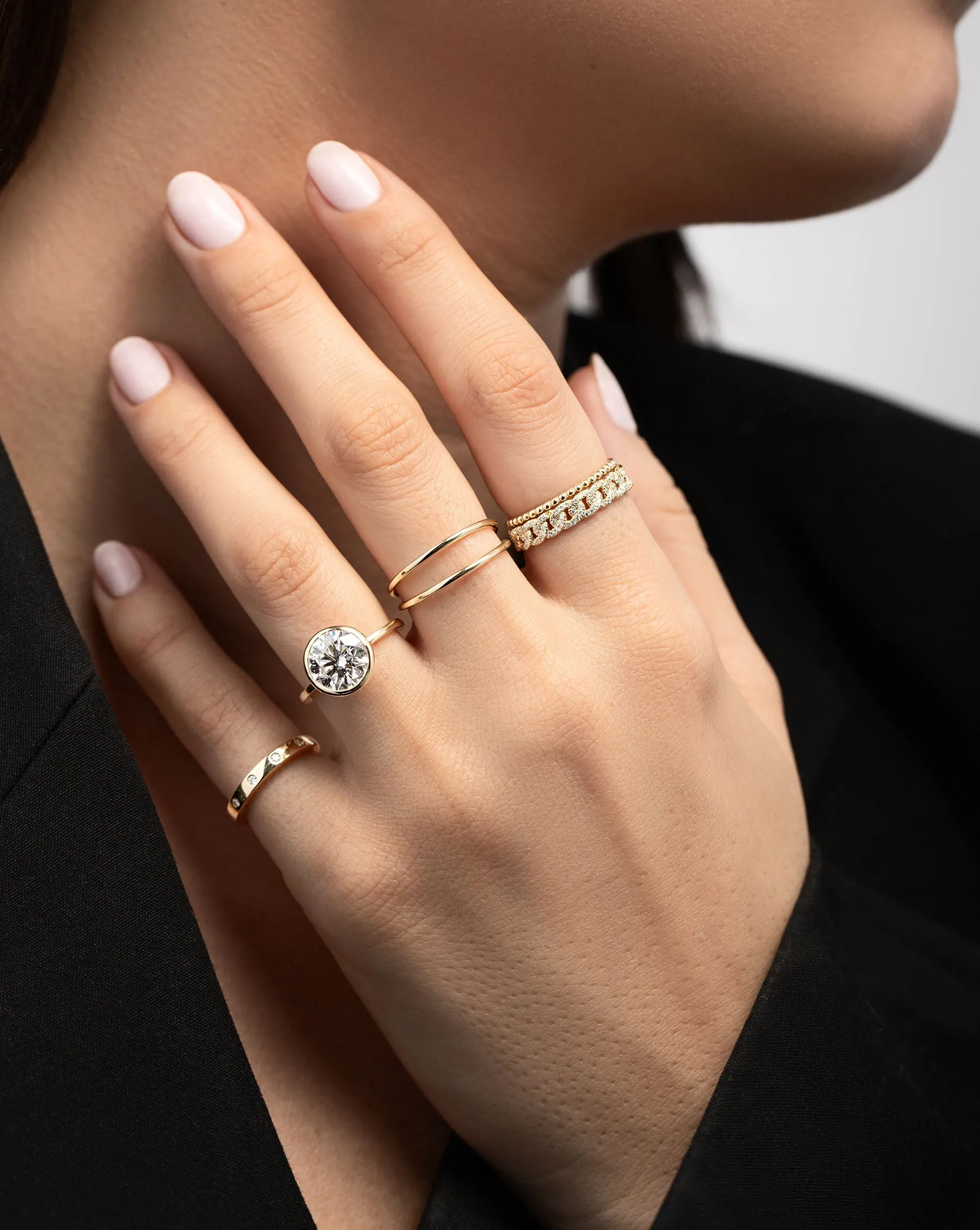 Pavé Diamond Chain Ring