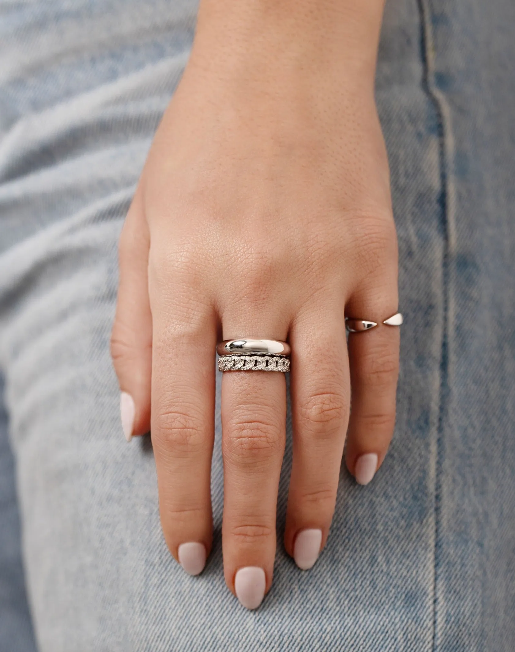 Pavé Diamond Chain Ring
