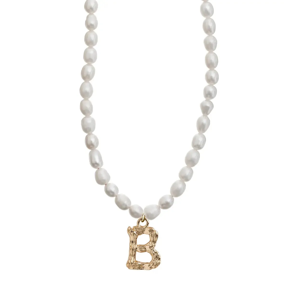 Pearl and Bamboo Letter Necklace
