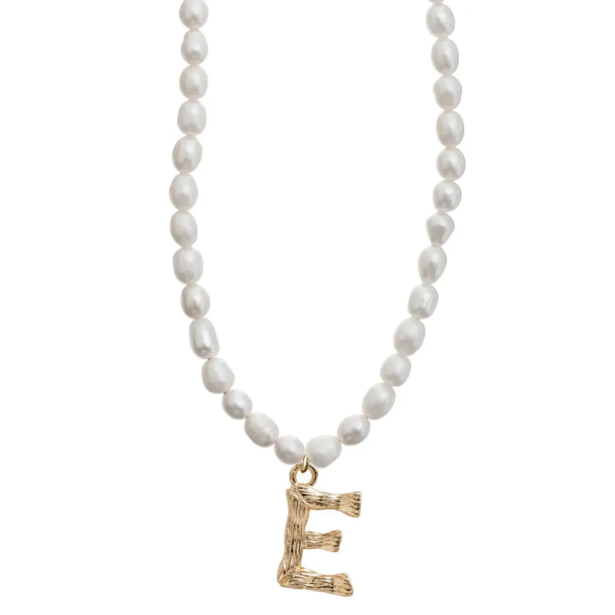 Pearl and Bamboo Letter Necklace