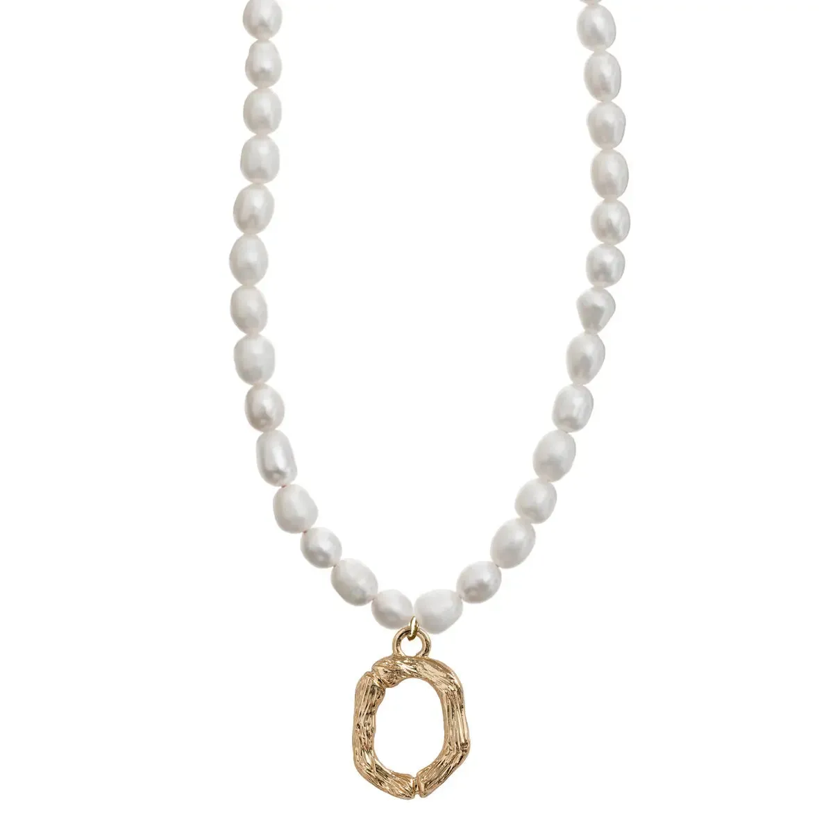 Pearl and Bamboo Letter Necklace