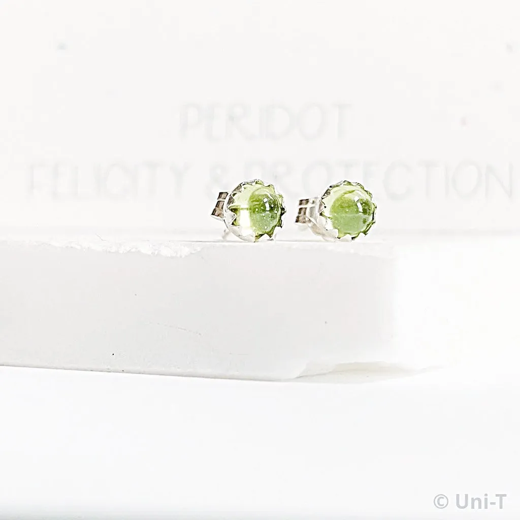 Peridot Stud Earrings, Birthday Gemstone - August