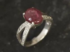 Pink Tourmaline Ring - October Birthstone Ring - Split Shank Ring