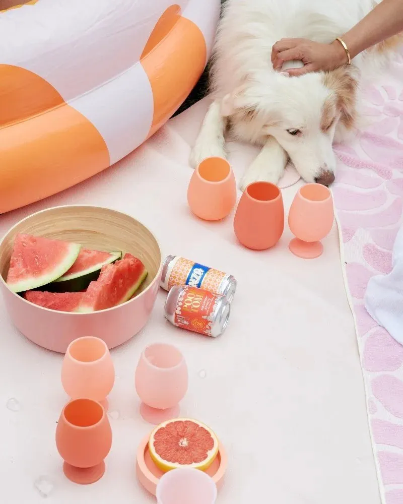 Porter Green Stem Silicone Glasses - Peach   Petal