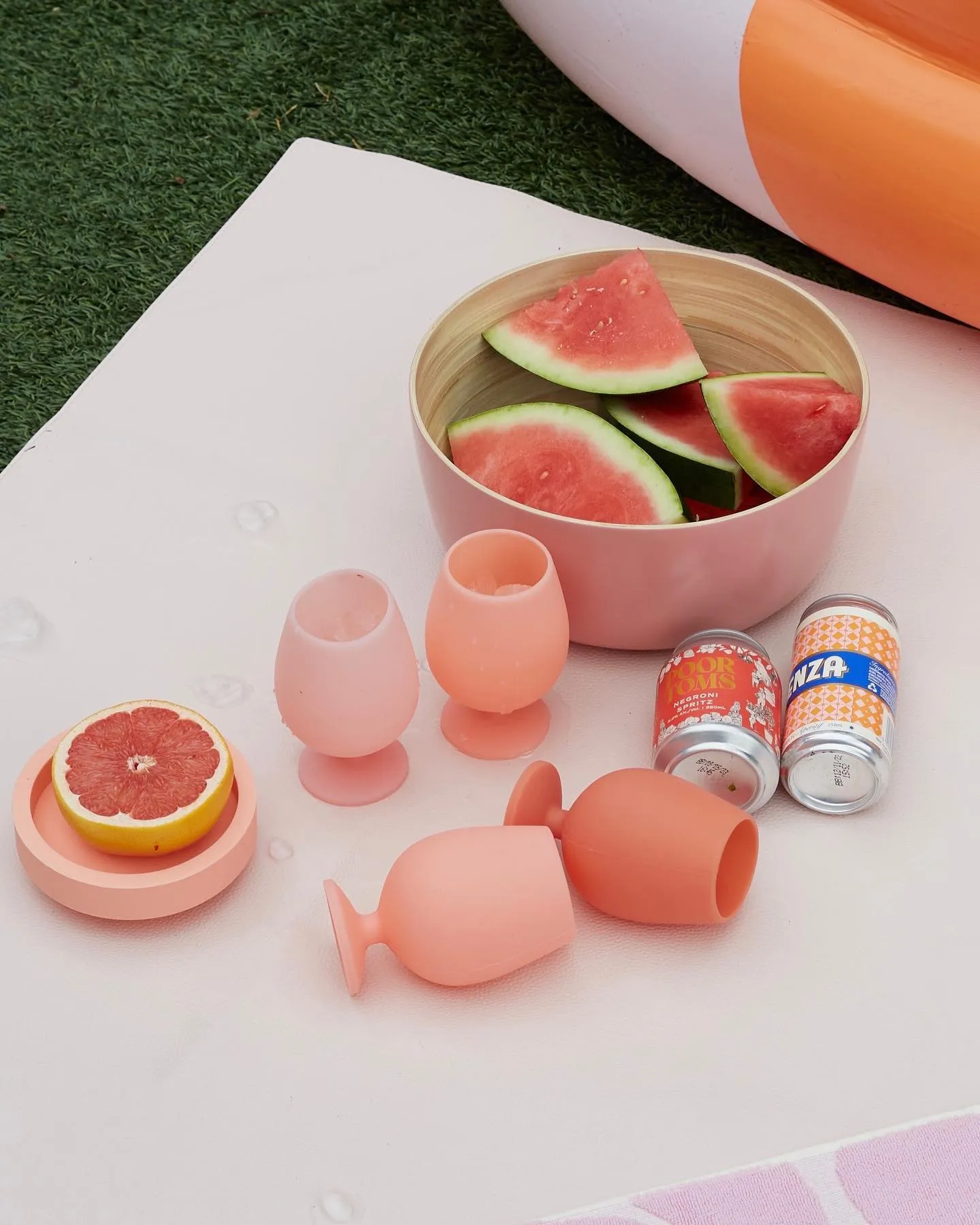 Porter Green Stem Silicone Glasses - Peach   Petal